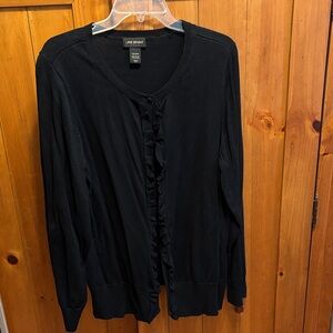 Lane Bryant Black Ruffle Cardigan
